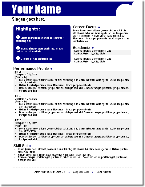 resume template. Blank HTML Resume Template by