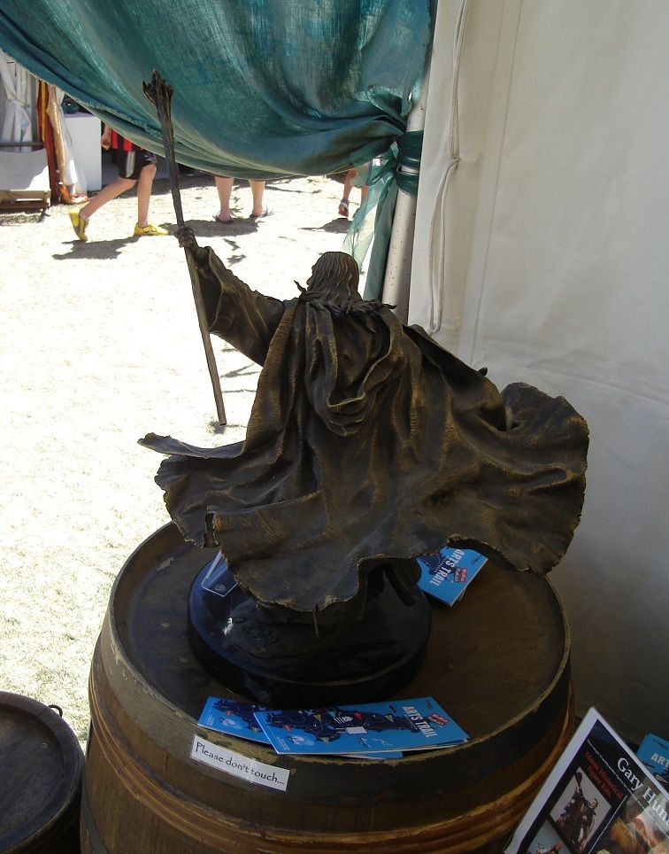 bronze statue of gandalf