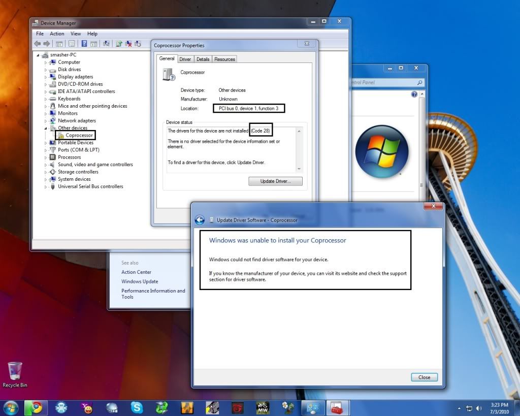windows vista coprocessor missing driver